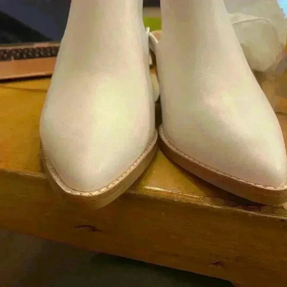 Women's Western Leather Mule Heel White Thomaston 7 NEW in box - Picture 2 of 13